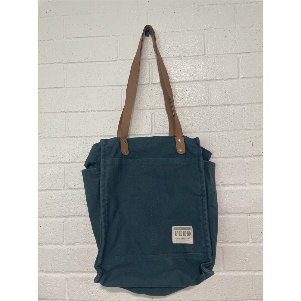 FEED Projects Sea Blue Canvas Market Tote Multi Purpose Bag